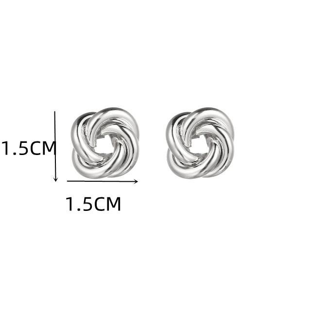 Boucles d'oreilles puces en métal doré, style spirale, pour femme. Nouveauté bijoux en gros.
