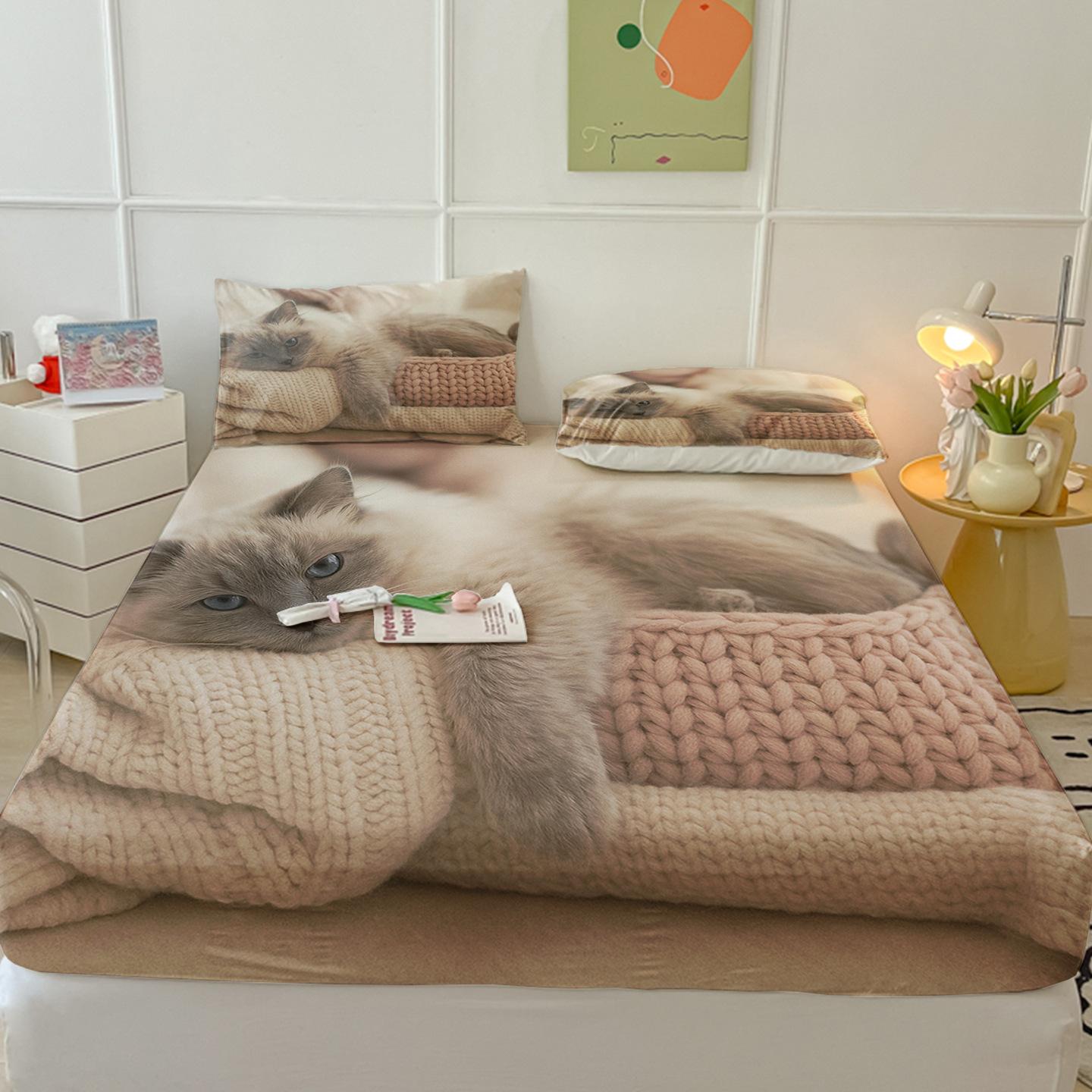 

Animal Mattress Protective Cover Protective Cover Three-Piece Set, Digital Printing 160cm*200cm