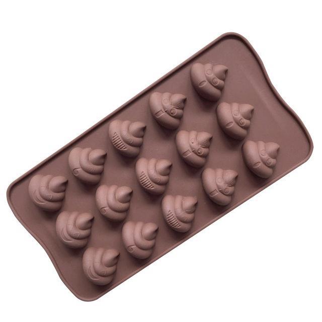 3D Sötbajsemoji Bajsform Chokladgodis Gelé Tårta Silikonform Bakverktyg