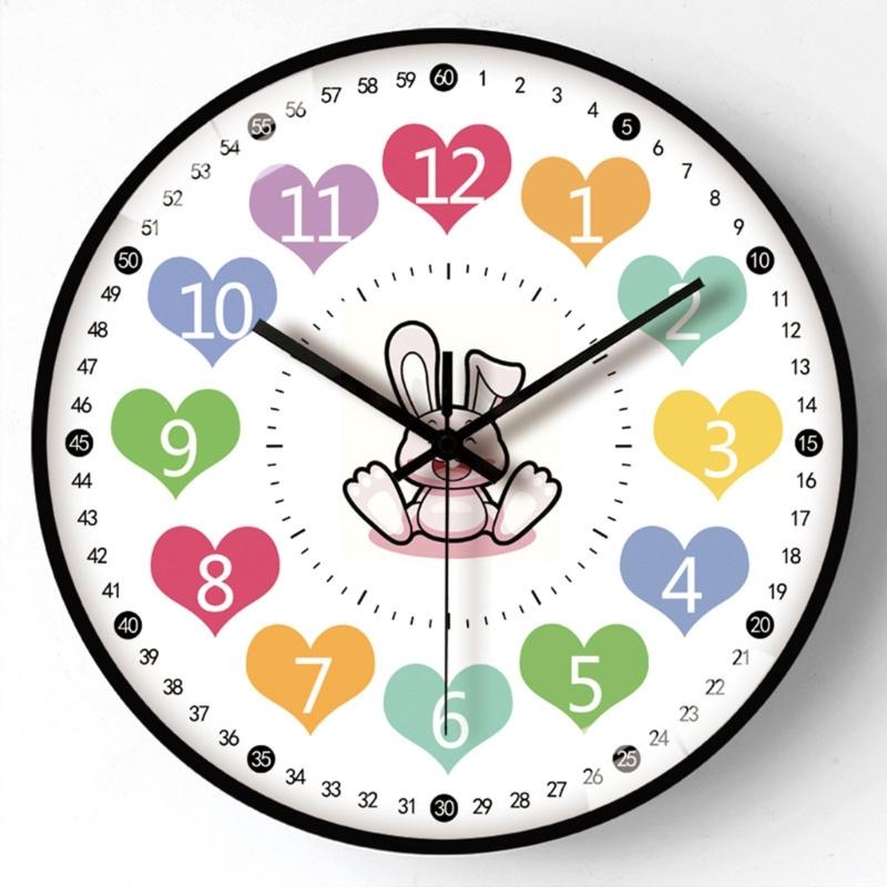 8Inch Cartoon Wall Clock For Kids Early Education Telling Time Teaching Clock With Easy To Read Number Time Management