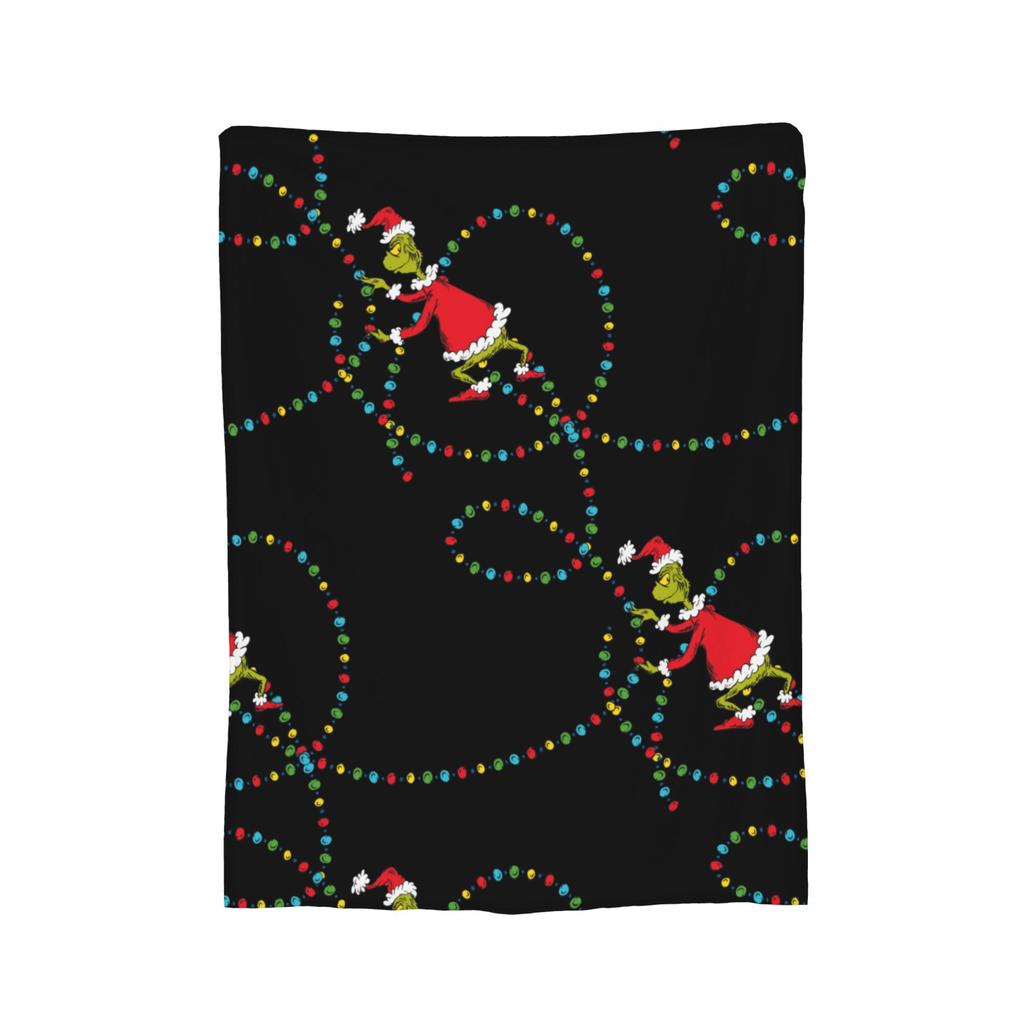 Christmas-S-Green-S-Grinch Blanket Fleece Textile Decor  Portable Warm Throw Blanket for Home Office Rug Piece