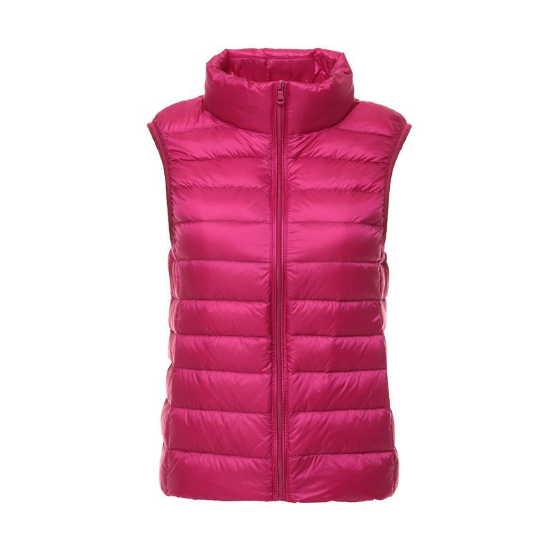 Červená dámská lehká tenká vesta bez rukávů Módní krátké vesty