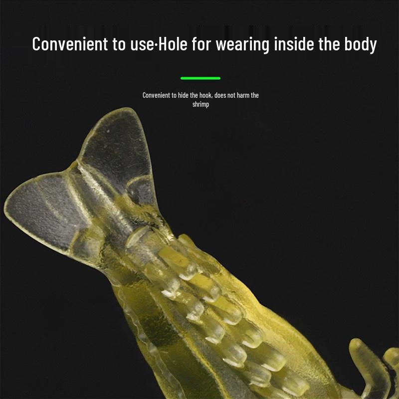 Bionic Night Glow Grass Shrimp Soft Lure for Bass and Sea Fishing.