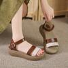 2025 summer new casual sandals stepping on shit Roman sandals women's platform open-toed muffin bottom beach sandals