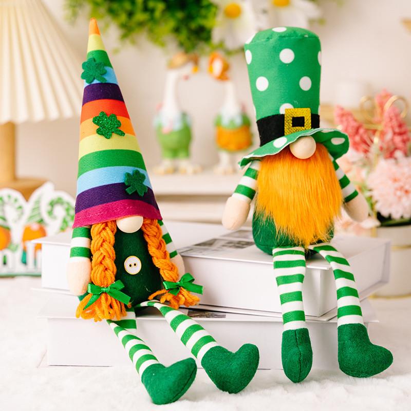 Festive Patricks Saint Day Decor With Unique Faceless Doll And Hanging Legs