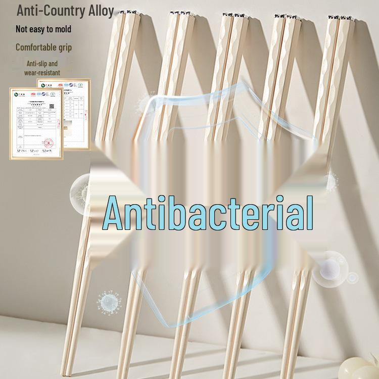 Beautiful Anti-Mold Household Alloy Chopsticks - One Per Family Member