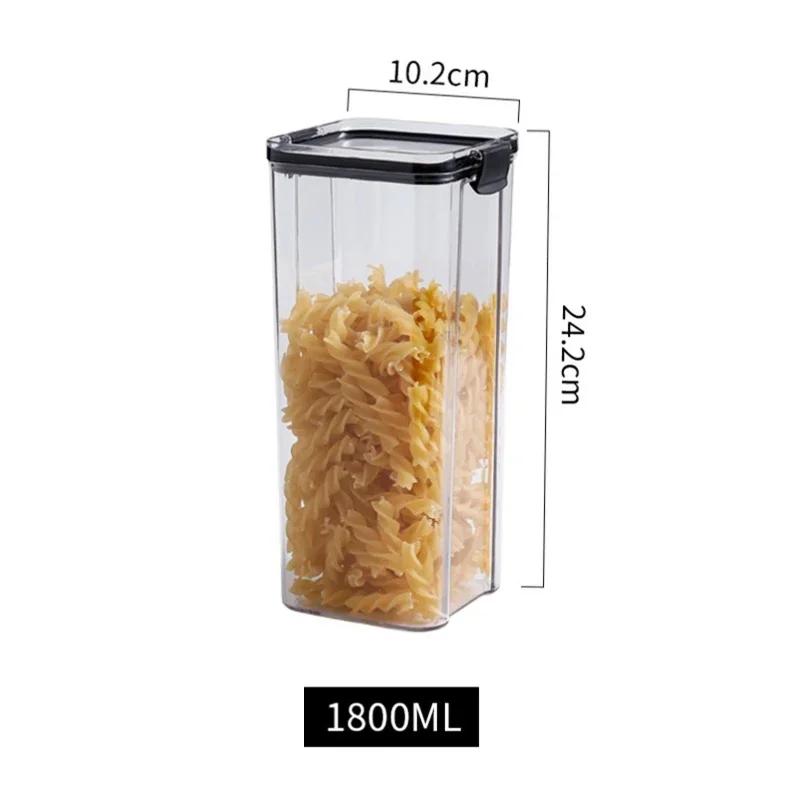 460/700/1300/1800 ML Food Storage Container Plastic Sealed Cans Kitchen Storage Box Transparent Food Canister Storage Tanks