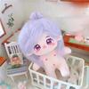 niannyyhouse 20cm Plush Fried Black No Regular Cotton Girl, Purple, Hair, Hair, Attributes, Body, Doll, Dress-Up (12-Skeleton Included)