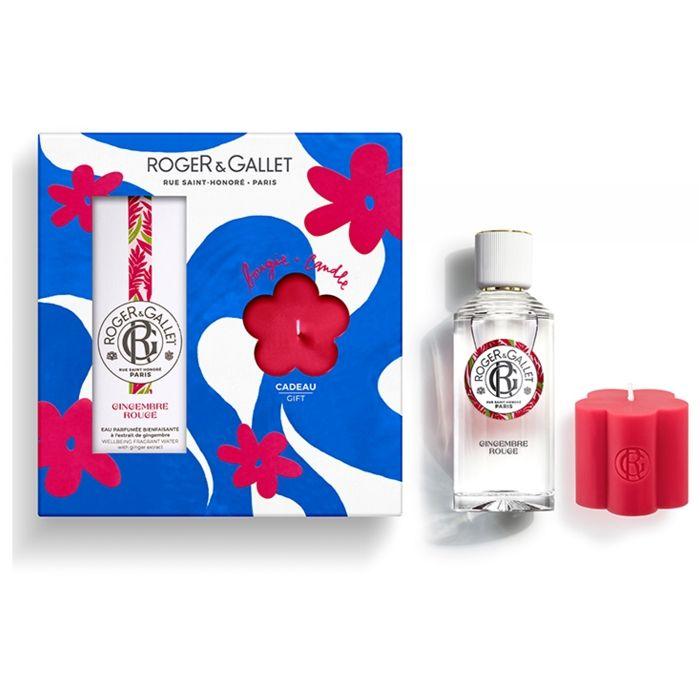 Roger &amp; Gallet Coffret Eau Parfumée Bienfaisante Gingembre Rouge 100 ml et sa Bougie Parfumée