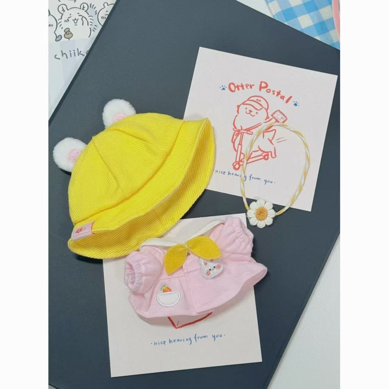 10cm Doll Clothes Spring Kindergarten Uniform Set, Cute Cotton Plush Doll Outfit, Adorable Overall Pants Gift for Kids белый