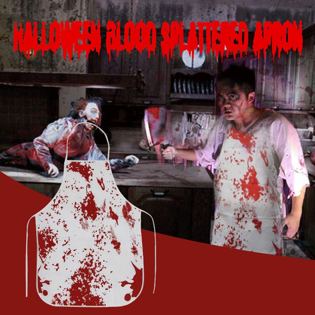 Halloween Bloody Apron Printed Scary Blood Splattered Halloween Theme Props