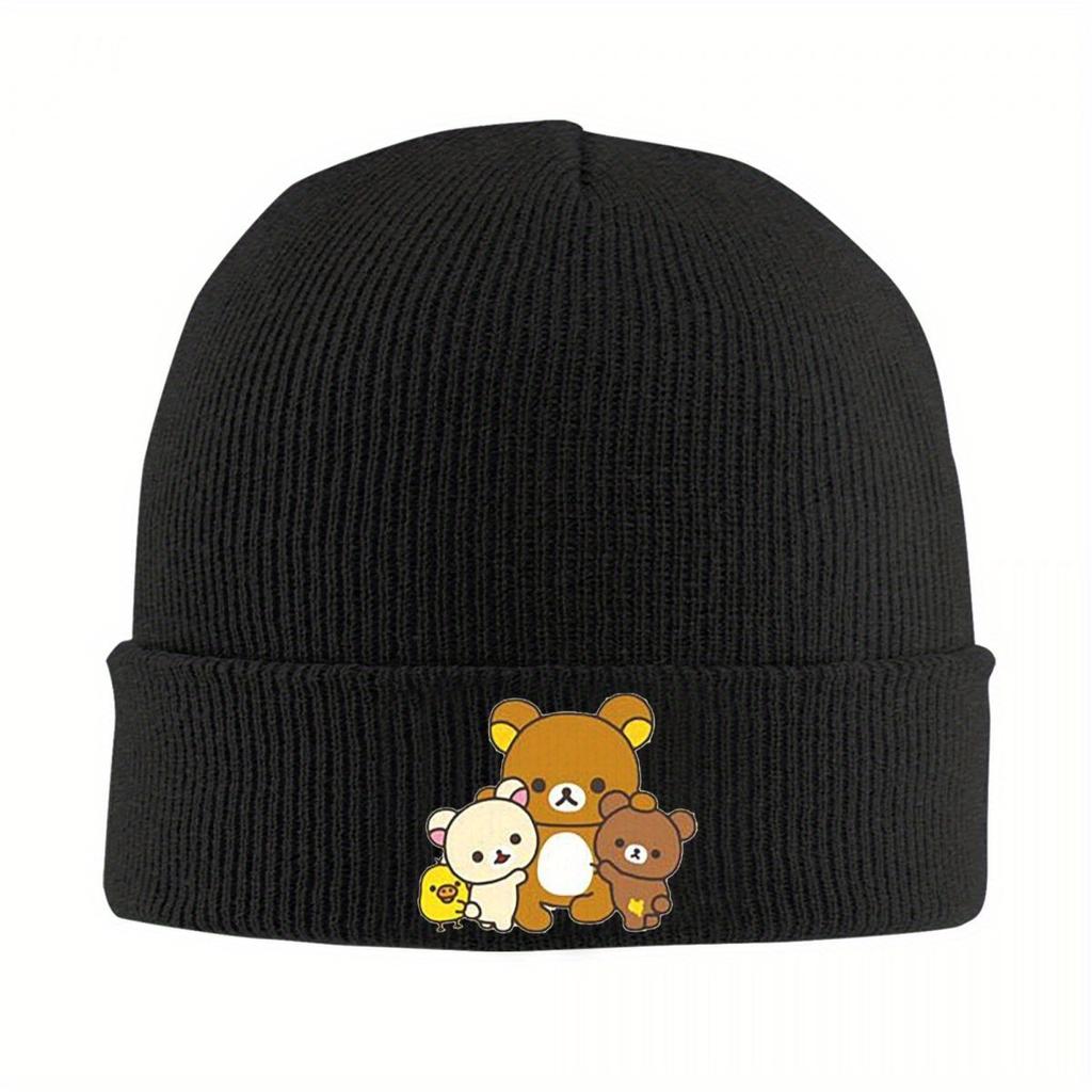 Rilakkuma Korilakkuma Bonnet Hats Beanie Hats Pattern Skullies Beanies Winter Casual Men Women Outdoor Thermal Elastic Cap
