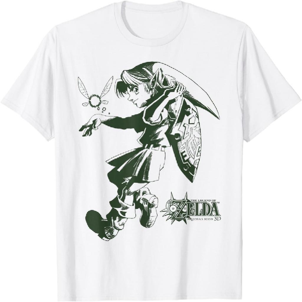 Nintendo Zelda Majora's Mask 3D Link Navi Groene Lijn T-shirt T-shirt