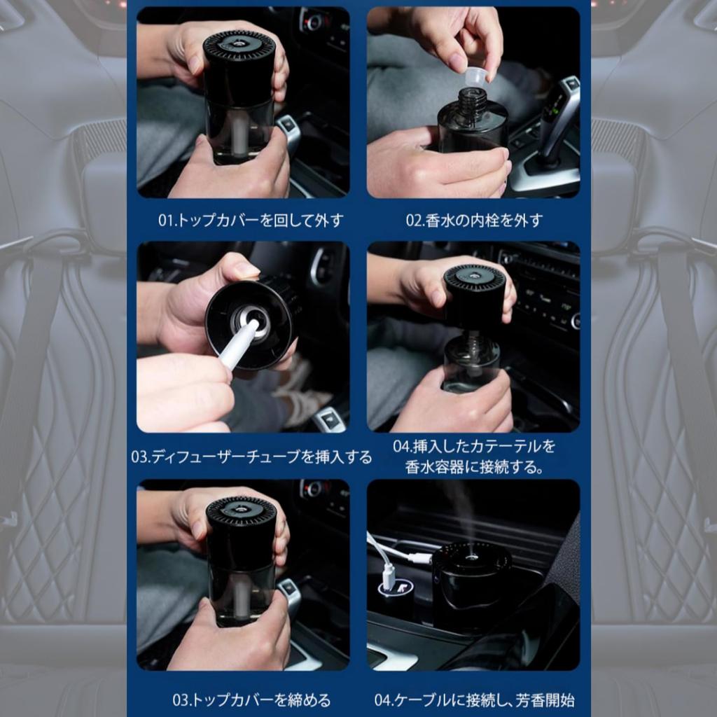 Car Aroma , LED Starry Sky Lighting, Ultrasonic Atomization, Aroma , Turn On Car