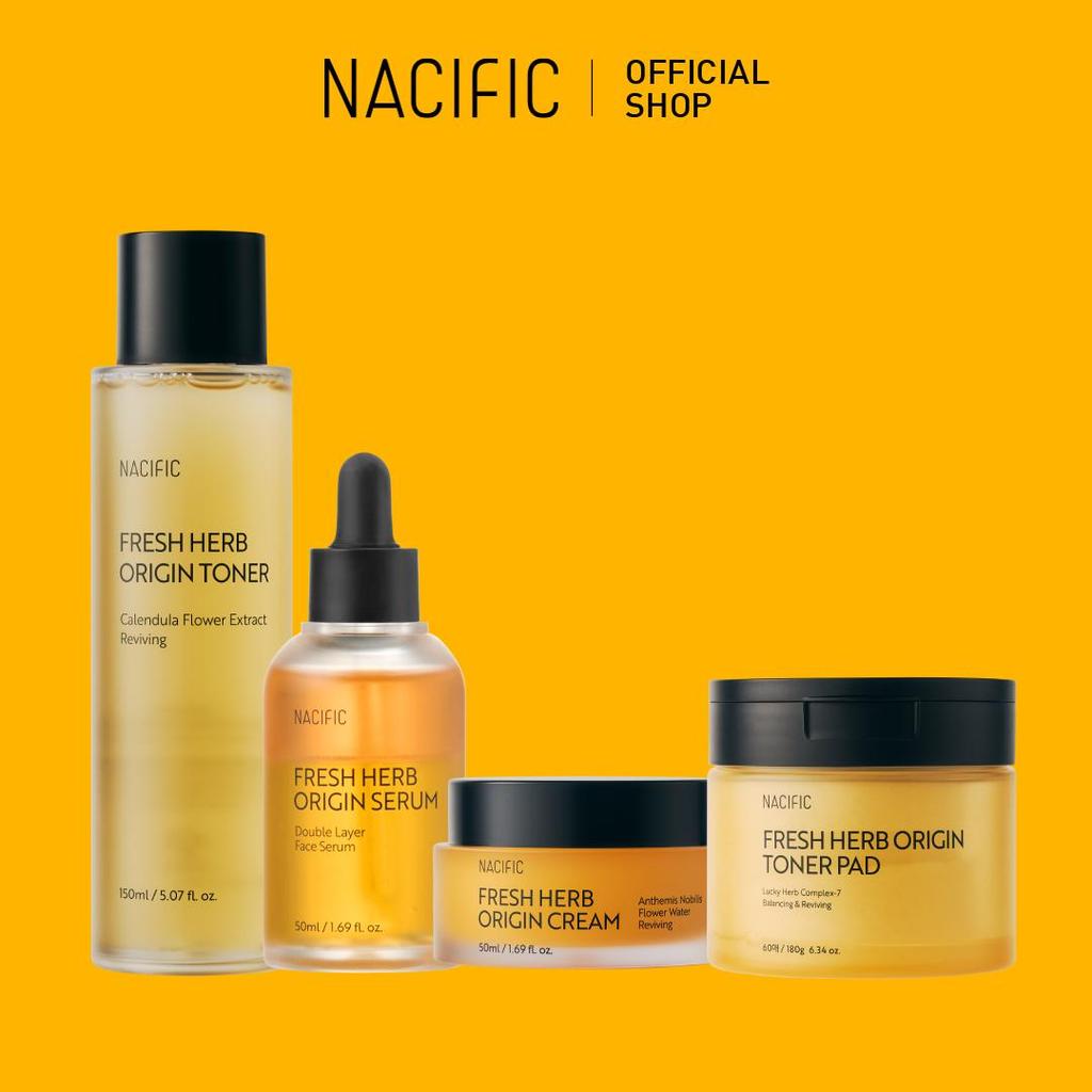 NACIFIC Sett med fersk urtopprinnelse (toner, serum, krem, tonerpad)