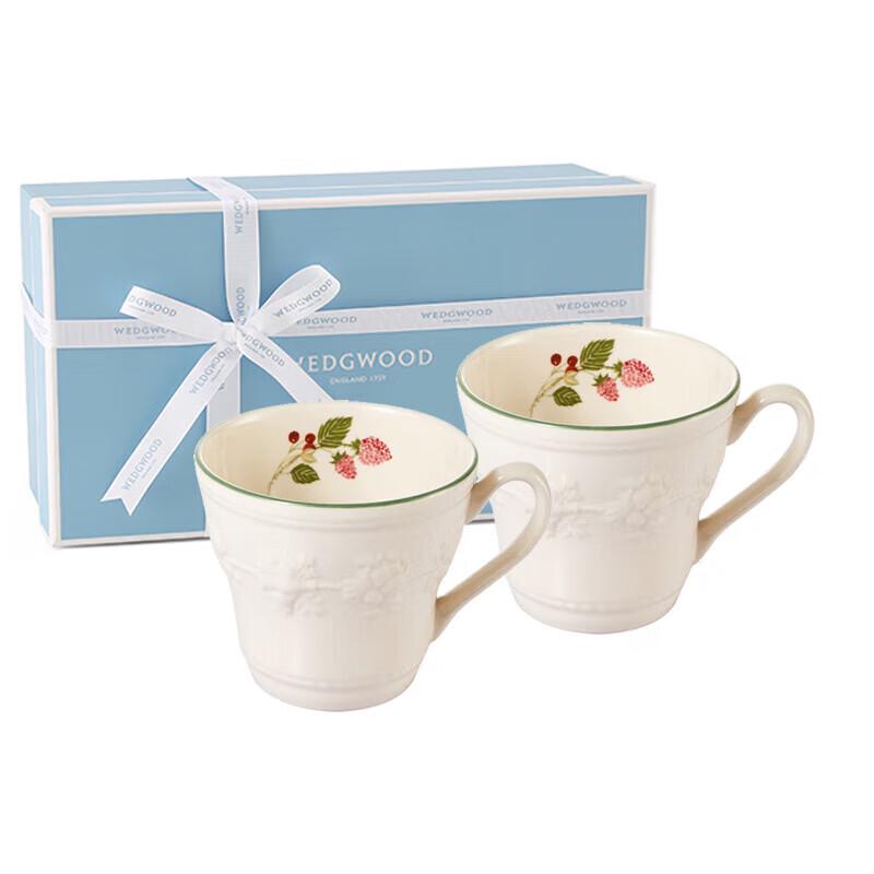 Wedgwood Joyful Holiday Raspberry Mug Pair