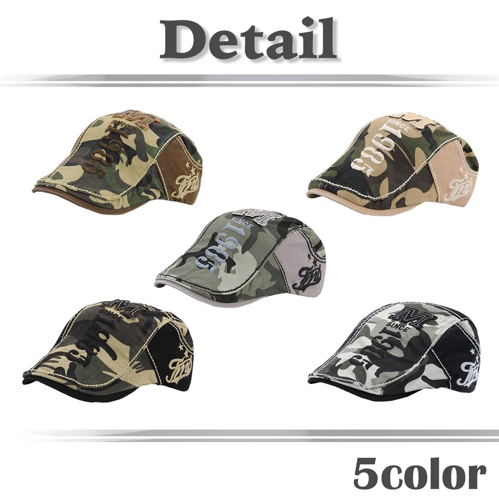 WHITE FANG Hunting Cap Military Hat Camouflage Logo Stylish Embroidery CA466 Black Men's (Camouflage 1)