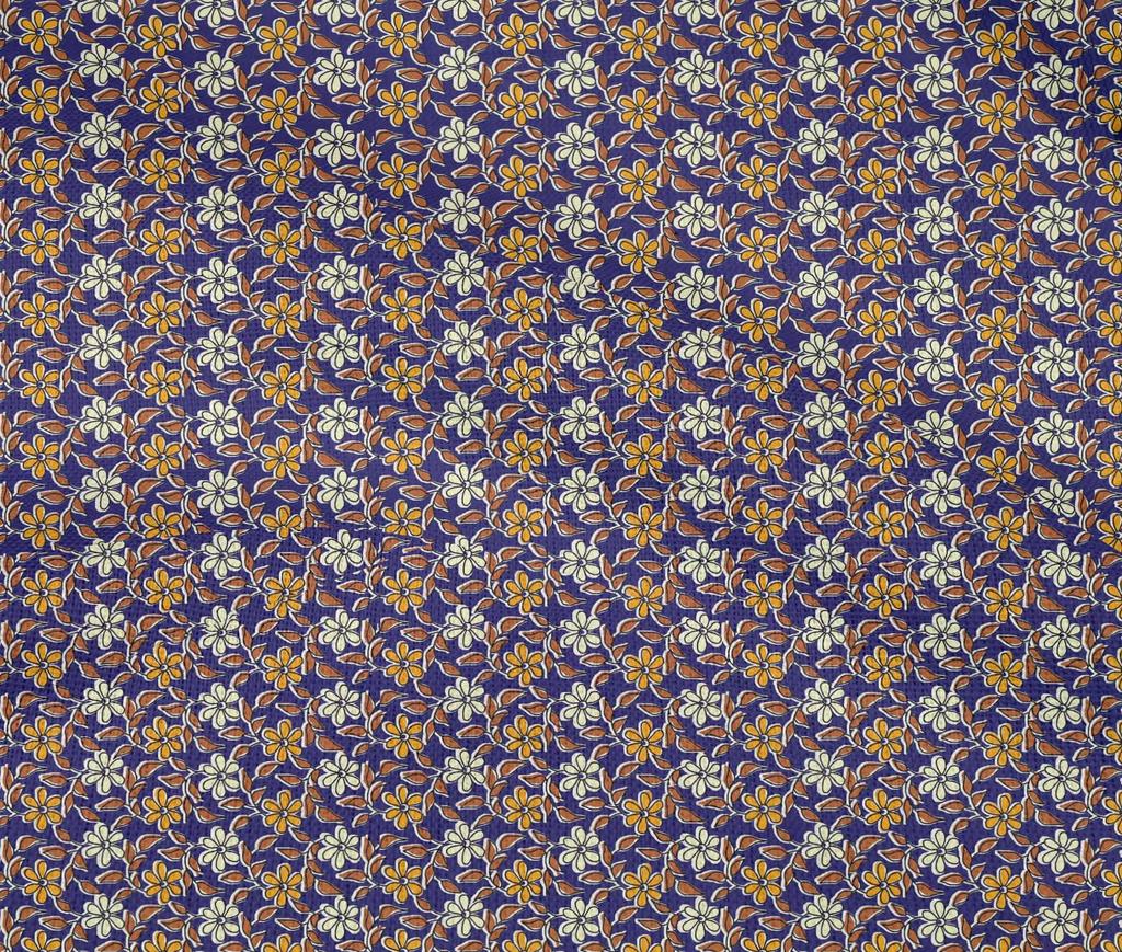 oneOone Baumwoll-Flex-Stoff mit Blättern und Blumenblock-Druck, 1 Yard, 40 Zoll