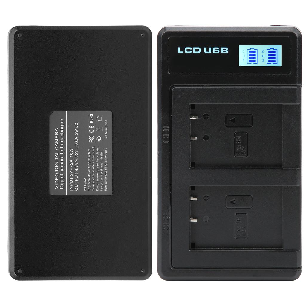 Portable Camera Battery Charger for NPBX1 USB Camera Dual Charger with LCD Display