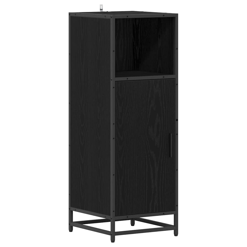 Bathroom Furniture Set 3 Pcs Black Oak Effect Wood Based Material