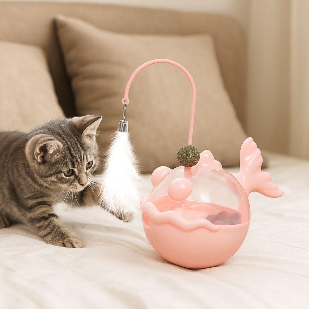 Tumbler Cat Leakage Food Toy Fish Shape Interactive Cat Toy Pet Puzzle Toy  Playing Entertainment