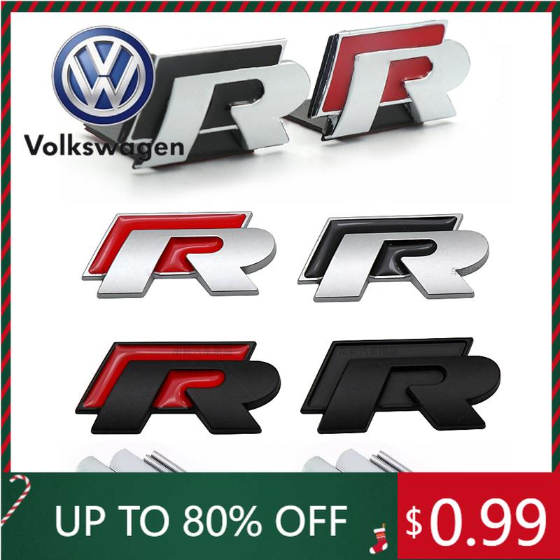 2026 Hot For VOLKSWAGEN VW 3D Metal R Grille Badge Rear Tail Trunk Emblem Decal Stickers For Volkswagen VW Polo Passat Golf Jett