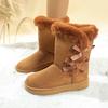 2025 New Winter Snow Boots Women Non-slip Fashion Solid Color Women Boots Thick Plush Thick Sole Shoes Classic Retro Long Boots
