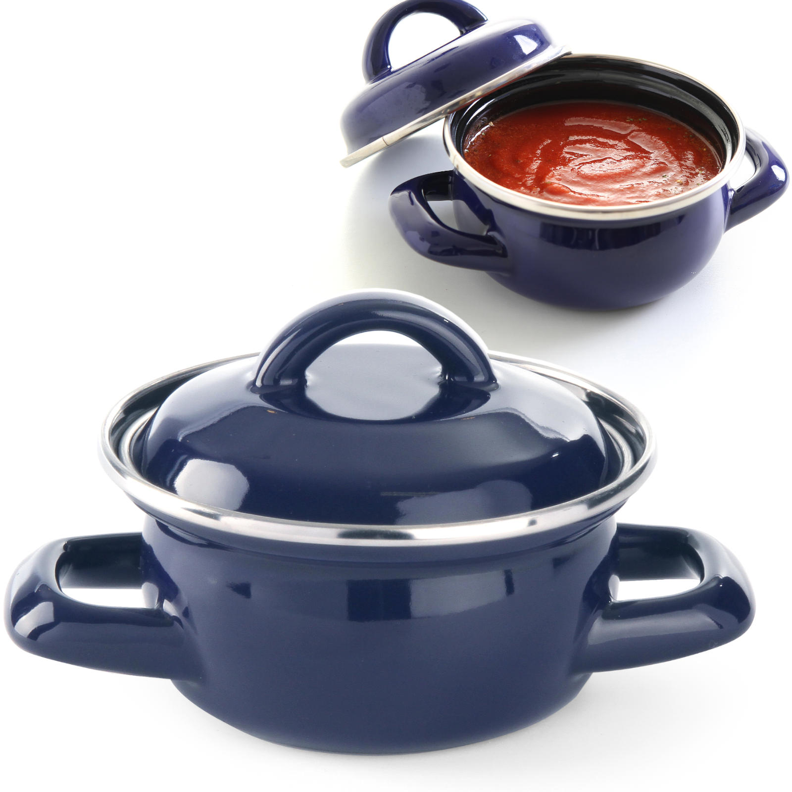 Suppen- und Soßentopf mit Deckel, blau, 0,5 l, Hendi 625804