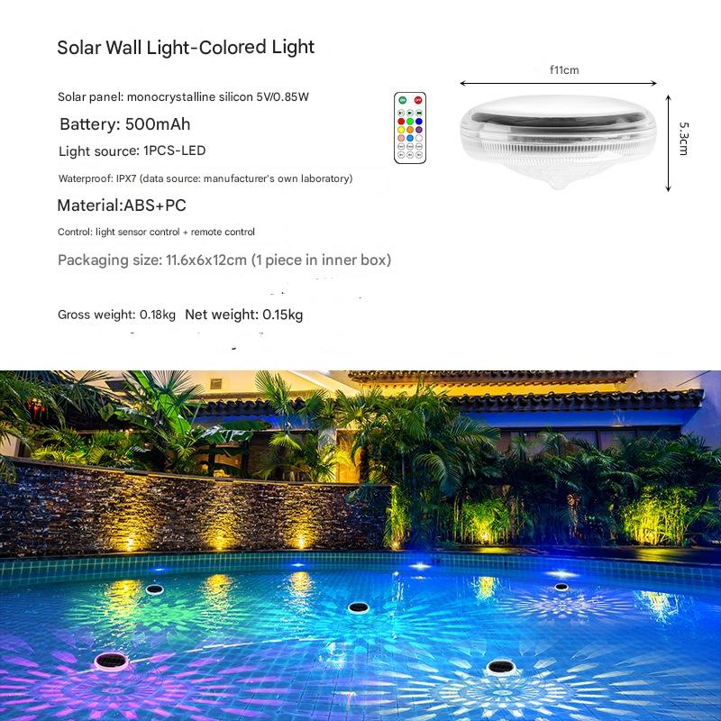Solar Rechargeable Floating Pool Lights(2 Pack), Pool Lights That Float with Remote Control, 9 Lighting, Timing Mode, IPX7 Water