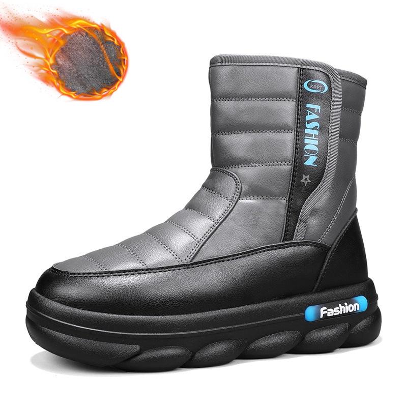 Pánské sněhule Vodotěsné Zimní Teplé Kotníkové Boty pro Muže Protiskluzové S Podšívkou z Kožešiny Krátké Kotníkové Boty Lehké Venkovní Atletické Turistické Vycházkové Boty