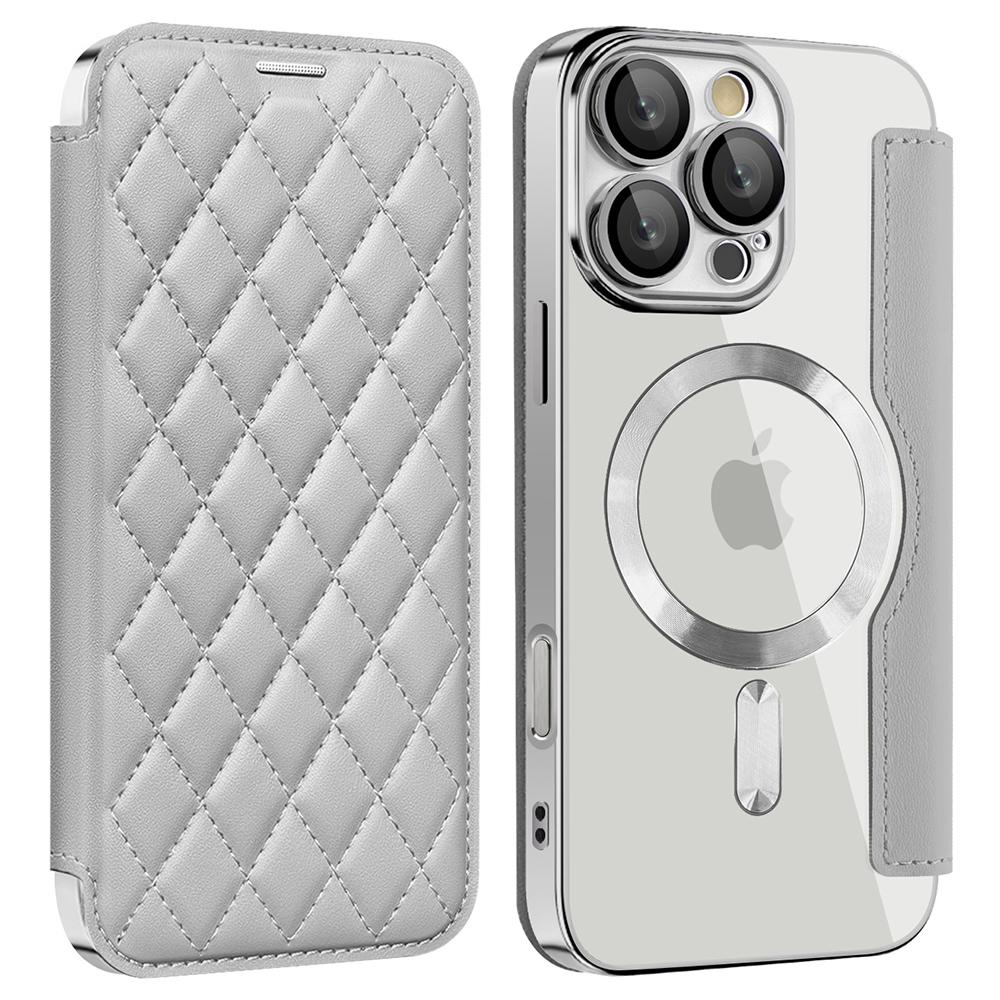 For iPhone 16 Pro Max Magnetic Case Card Slots RFID Blocking Leather Phone Cover