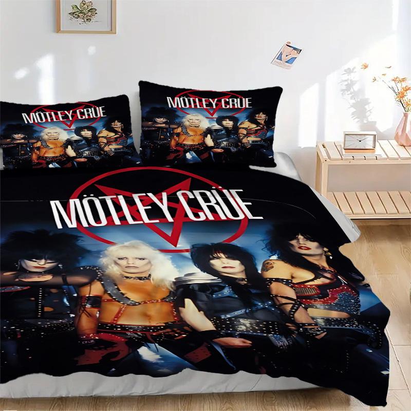 

Набор пододеяльников Motley Crue, Glam Metal, 3 предмета - Можно стирать в машине, Включает 1 пододеяльник и 2 наволочки, Наполнитель не входит в комплект, Для дома, Все сезоны 135x200cm