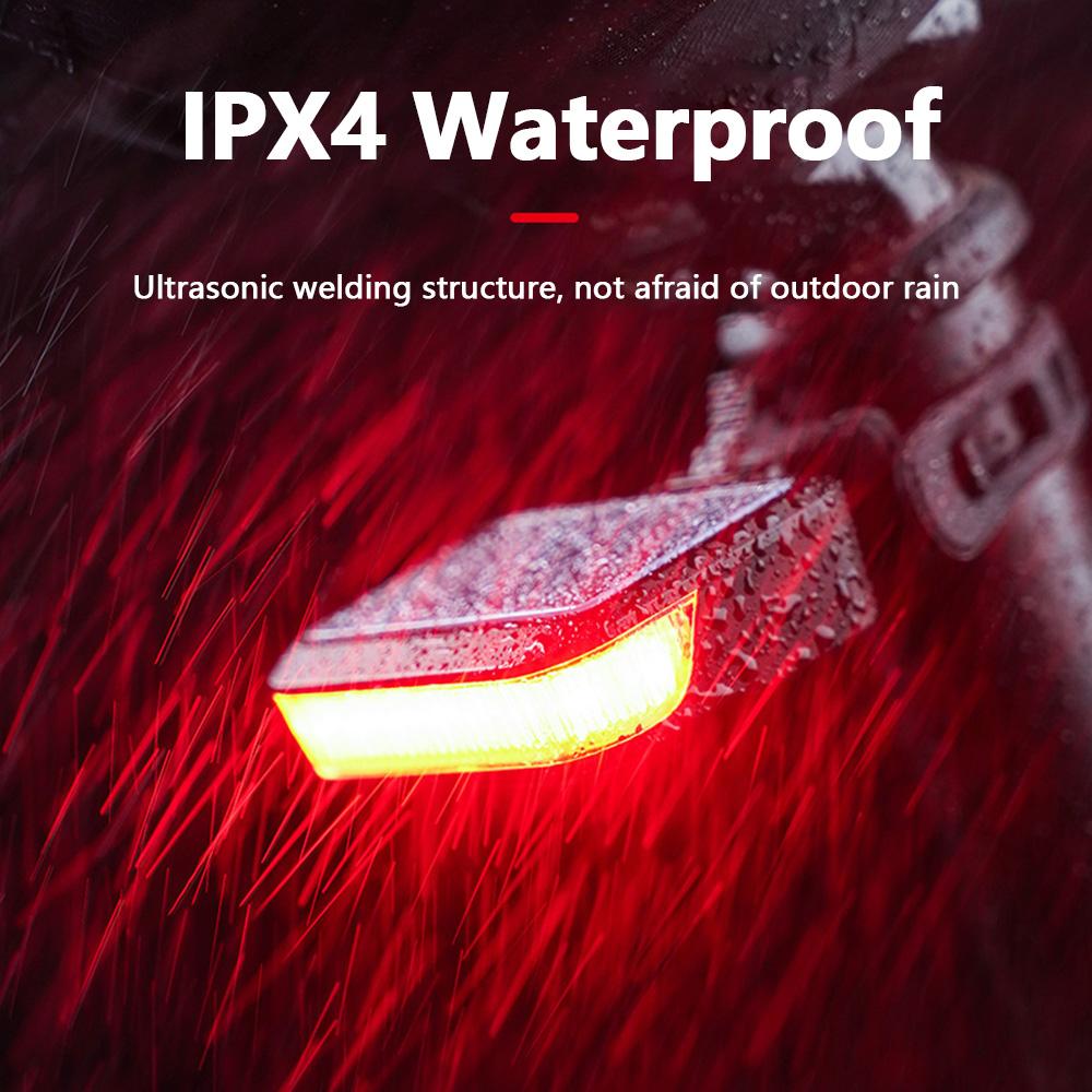 Bicycle Solar Energy Cycling Rear Light Type-C Charging Mountain Road Bike Solar Warning Taillight Night Cycling Safety Red Lamp