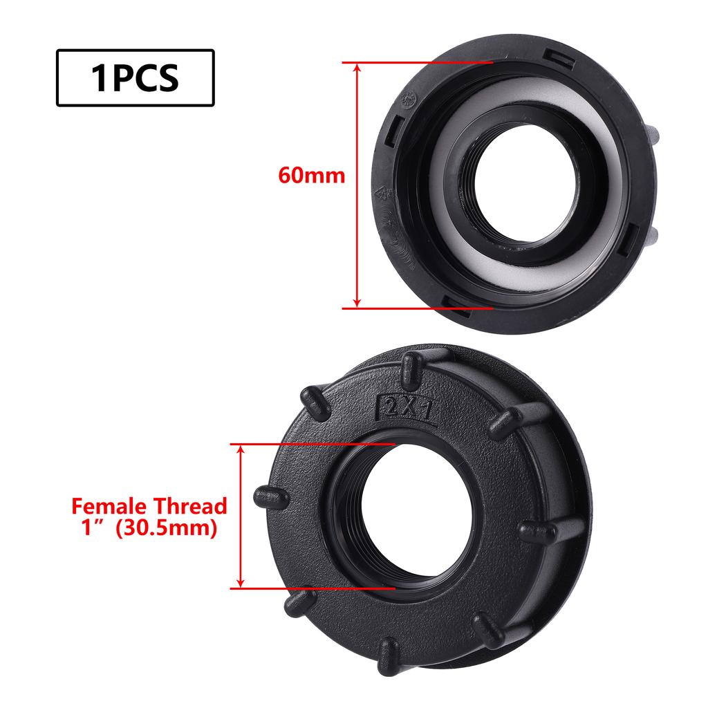 S60 1"3/4"1/2" IBC Tank Adapter 1/2"3/4" Drain Faucet IBC Tank Faucet Adapter Threaded Connector Replacement Valve Fitting Parts