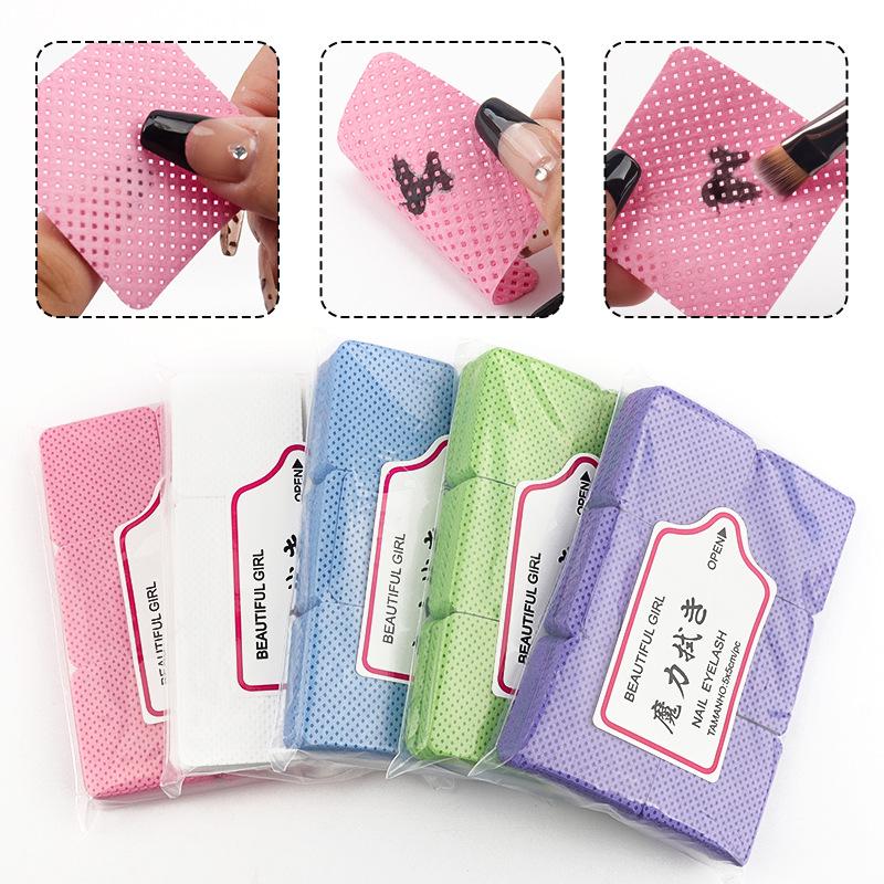 300-Piece Nail Polish & Glue Remover Pads: Non-Woven Square Cotton Wipes for Nails & Eyelash Extensions
