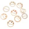 9Pcs Rhinestone Scarf Buckle Elegant Fashion Shiny Firm Stable Simplistic TShirt Clip