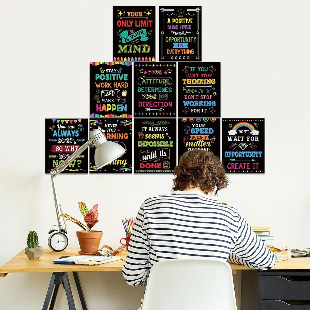 Pajean 20 Pcs Motivational Posters Classroom Growth Mindset Poster pirational Wall Decor Encouraging Quotes Bulletin Boards Positive Wall Art Print