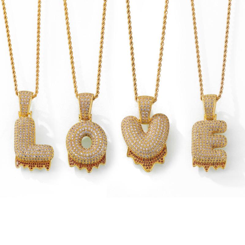Elegant European-Style Necklace: Women's 26-Letter Diamond-Inlaid Copper Pendant on Titanium Steel Clavicle Chain