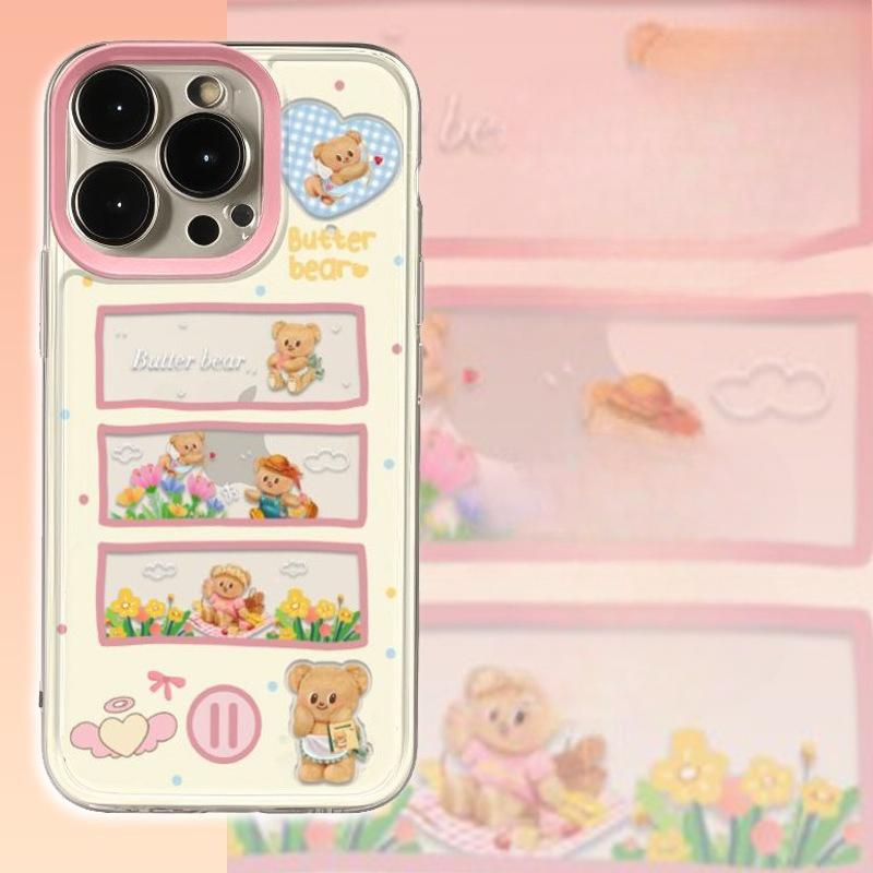 Creative Bear Is Suitable for IPhone16promax14 Phone Cases and IPhone 15 Transparent Protective Cases