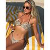 Two-pieces Bikini Set Bather Bathing Suit Swim High Cut Leg Padded Printed Halter Bikini Female Swimsuit Women Swimwear