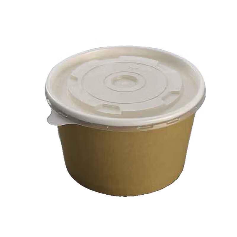 Homeglen 25oz Disposable Kraft Paper Bowls with Lids