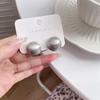 Simple Geometric Gold Brushed Metal Ball Clip On Earrings Non Piercing Trendy Temperament Jewelry