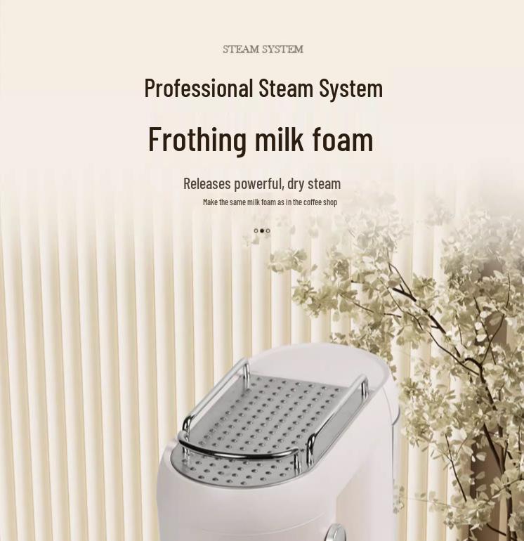 110V US Plug Semi-Automatic Espresso Machine with Milk Frother & Grinder