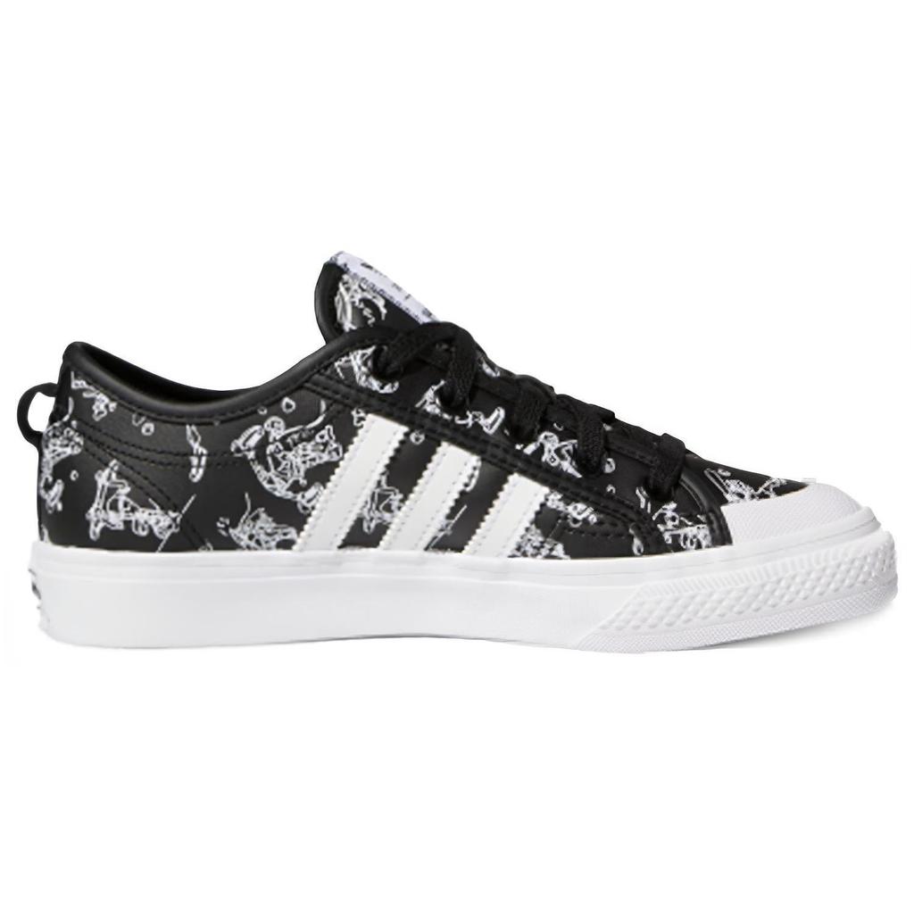 Disney X Adidas Originals NIZZA Goofy Slip Resistant Cushioning Low Top Skateboard Shoes Black Teenagers FW9596