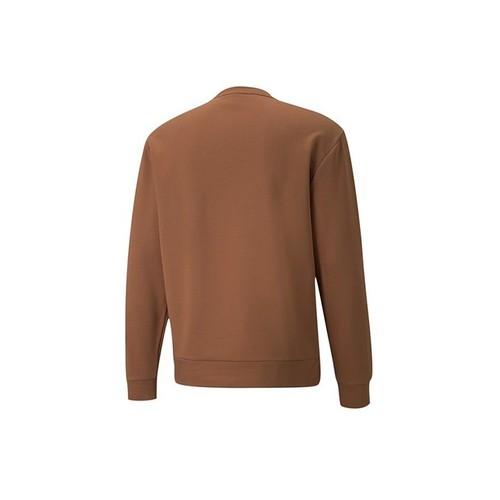 Puma Men's Solid Color Fleece-lined Sports Knit Pullover Hoodie In Brown