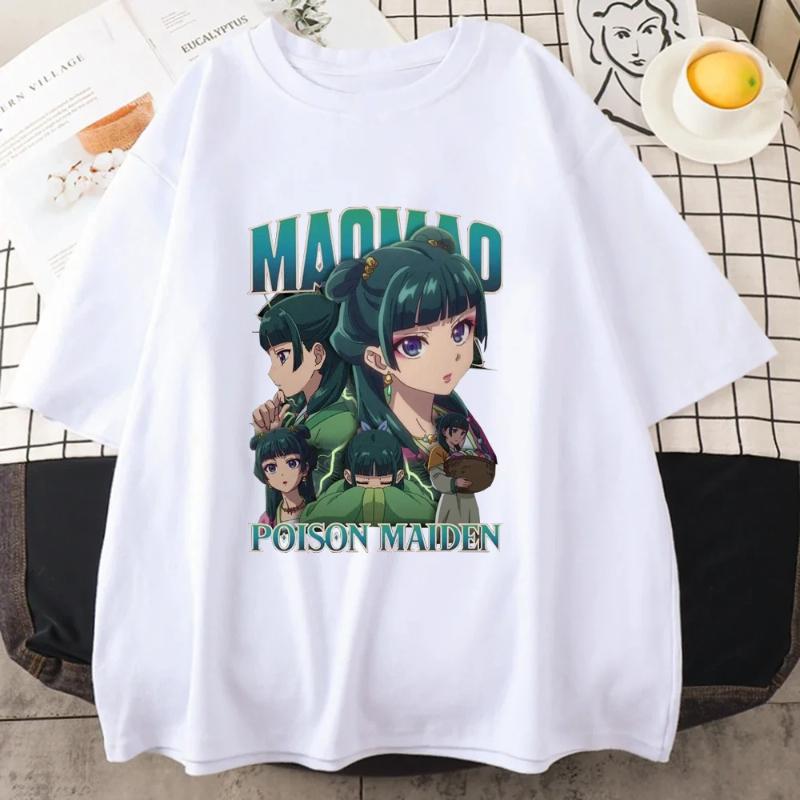 New The Apothecary Diaries Printed T-shirt Women's Summer Casual Anime Harajuku Fashion Round Neck Short Sleeve Tops T-shirt