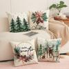 New Christmas Pillow Cover Pine Cone Candlestick Print Pillow Cover Bedroom Cushion Cover Living Room Sofa Pillow