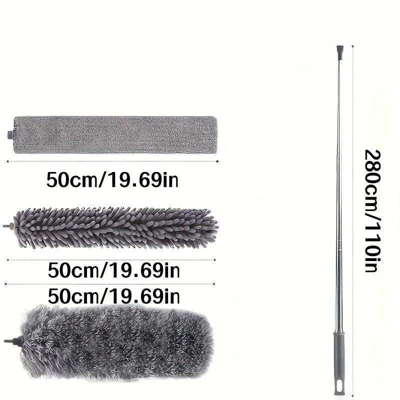 4-Piece Set of Household Electrostatic Dust Dusters, Extendable Feather Duster, Retractable Dust Brush, Dust Duster for High Ceilings, Fans, Spider W