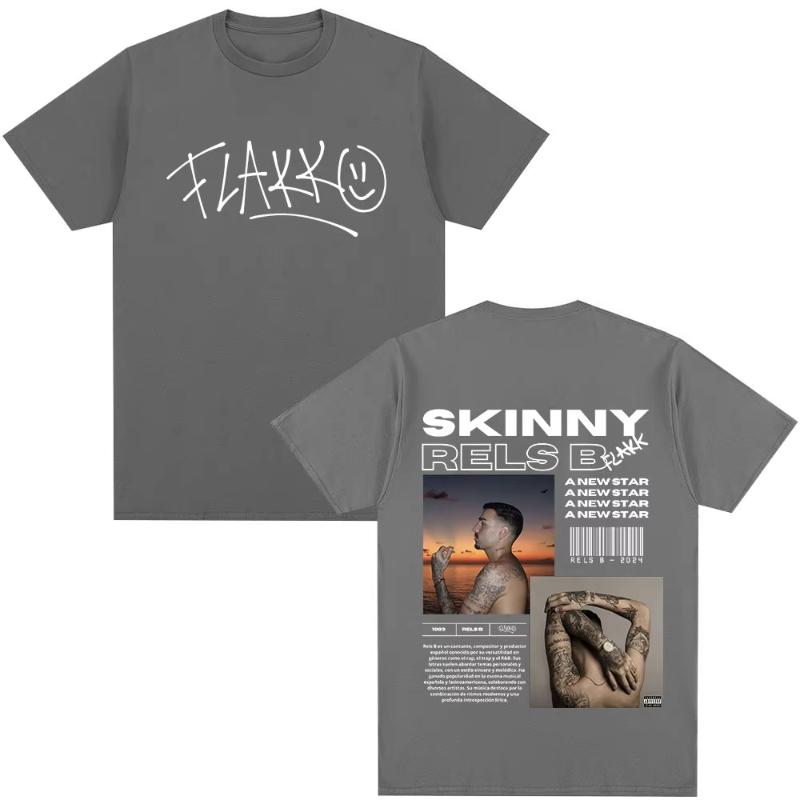Rapper RELS B Skinny Flakk A New Star Album Tshirt Unisex Women Clothing Fashion Hip Hop Tshirts Cotton Loose T Shirts Streetwear