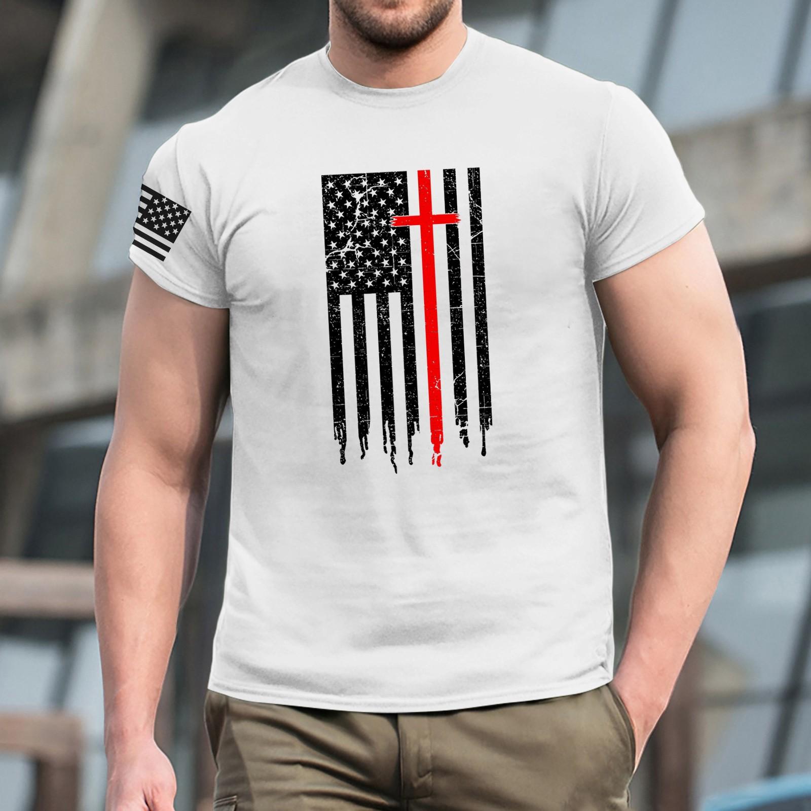 

Летняя мужская популярная футболка с круглым вырезом и коротким рукавом с принтом M белый